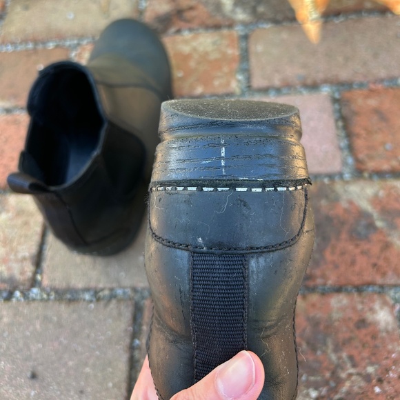 Frankie Dansko Clog Boots Oiled Black Used 38 Womens 8 Bootie Chelsea - Picture 9 of 14